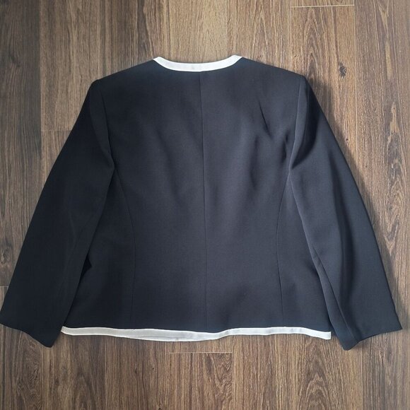 💙 Jones Studio Open Front Minimalist Chic Blazer Shoulder Pads Size 22W - Picture 8 of 9